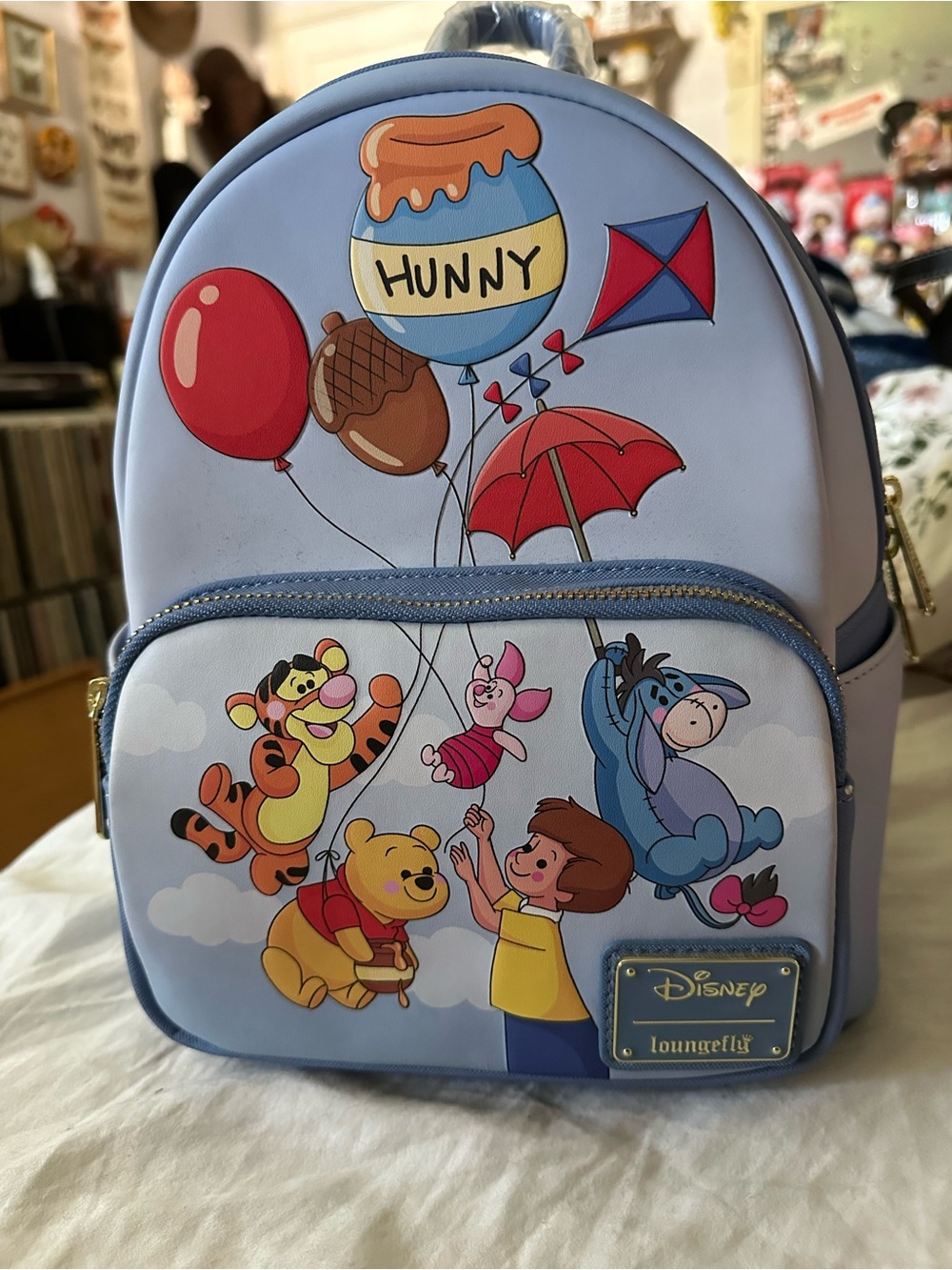 Disney Loungefly Winnie the Pooh Blue Kids Backpack